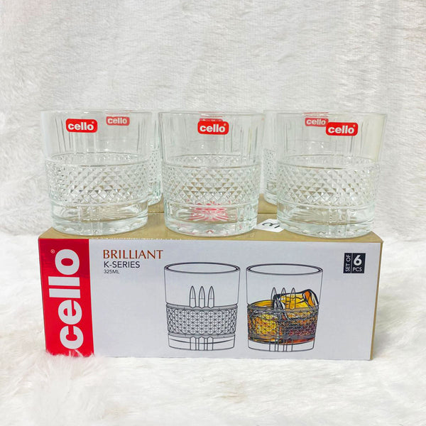 AM5694	Cello Classix, Swirl & Brilliant Design 325ml Tumbler - 6pcs set
