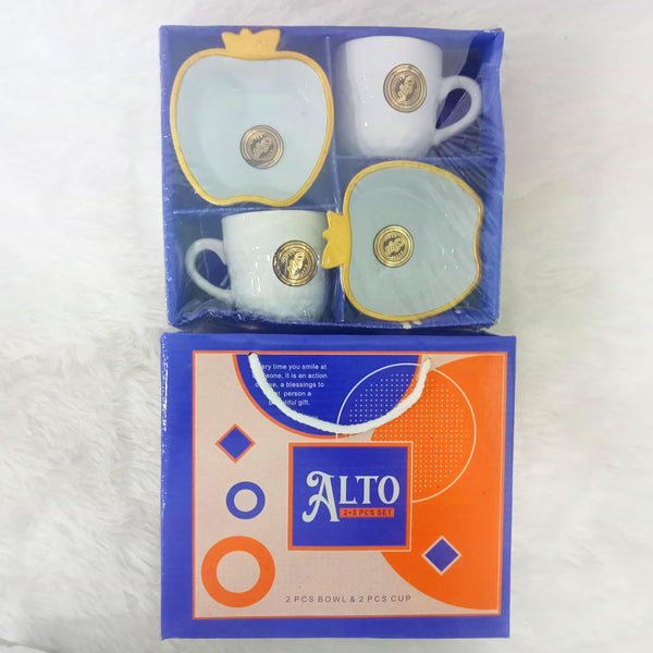 Di0350 Alto 4-Piece Tea & Snacks Set with Apple Bowls