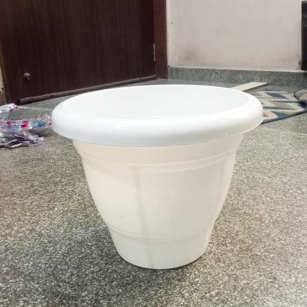 AM5615 Alpha Delux Premium Plastic Planter Round Pot (10 Inch) - Plant Pot Set for Home Garden and Nursery