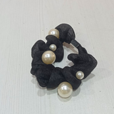 AM5623 Pearl Scrunchies Hair Ring Bands- Ropes Hair Elastic Bracelet Ponytail Holder Hair Accessories