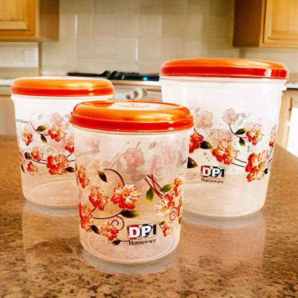 AM3989 Cooking Flower printed design containers (2+3+5) 3pcs set