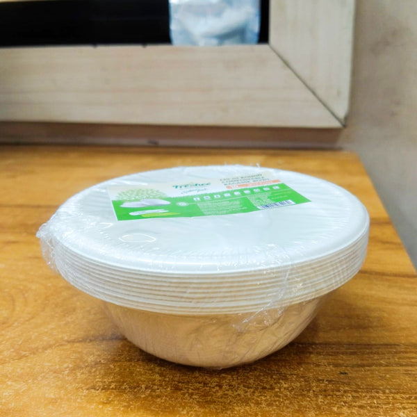 AM5814 Freshee 240ml Bagasse Round Food Bowls - Pack of 10 Disposable Containers