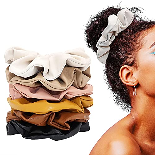 AM1028 Matte Scrunchies Hair Ties Thick Elastic Hair Bands MultiColor - 1 Pcs