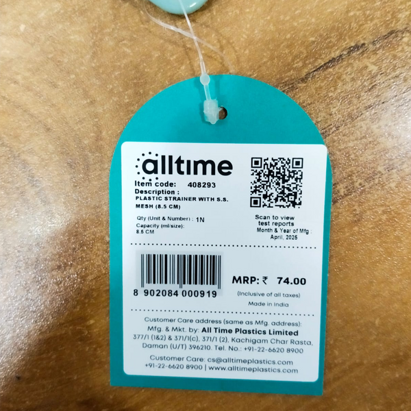 AM5710 Alltime plastic Strainer With S.S. mesh (8.5 cm, 1 Pcs) - For Tea and Coffee