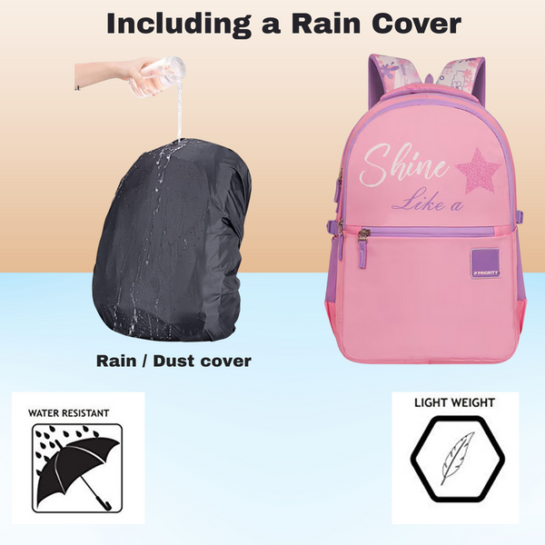 AM5555 Priority Pink and purple graphic fashion backpack - School Bag For Kids