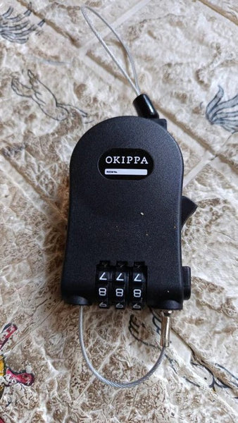 17506 MULTIFUNCTIONAL CABLE LOCK WITH NUMBER CODE FOR TRAVEL | WIRE BLACK SHELL COMBINATION PASSWORD. (1 PC)