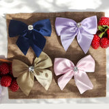 AM1277 BIG Bow Dimond Elastic Hair Band ,Hair Band for Girls, Women's and Kids Baby Toddlers 1pc