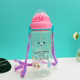 AM5859 Cutie Baby Feeding Cup with Straw 600 Printed Feeding Drinking Handle Kids Water Bottles