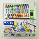 AM6104 Doms Bi-Colour Wax Crayons – 24 Vibrant Shades, Non-Toxic & Smooth Coloring for Kids
