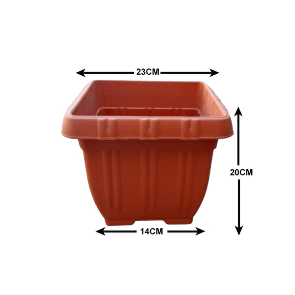 AM0814 Deep Heavy Duty Square Plastic Planters Pots -23cmX20cm