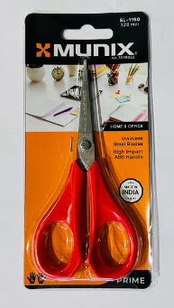 3911 Munix SL-1150 128 mm / 5" Stainless Steel Scissors | Pointed Tip with Shock Proof Body | Ergonomic & Soft Handles for Easy Handling