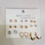 AM5781 - Combo Of 9 Multidesign Earrings Gold Platted Stud Earrings For Women And Girls