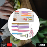 2948 Corrugated 6Pc Kitchen Knife Set Professional Box Knife Set 6 Piece Forged Kitchen Knives with Box.