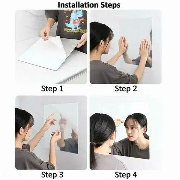 3112 Square Shape Adhesive Mirror Sticker -(Size-30cm x 40cm) For Wall ,On Tiles, Bathroom, Bedroom, Living Roomm Basin Stickers