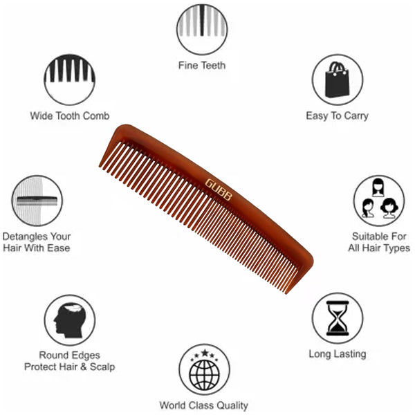 AM2047 Gubb Pocket comb Shell Round Teeth
