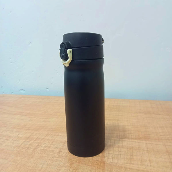 AM5992 Stainless Steel Vacuum Flasks Black Bottle with Sipper Cap - 400ml
