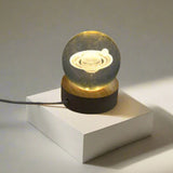 13607 Astronaut 3D Crystal Ball lamps With Wood Base (1 Pc)