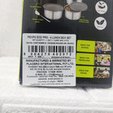 AM3525 SS Pexpo Eco Pro-4 Lunch Box Set 4Container,1 Spoon,Elegant Bag