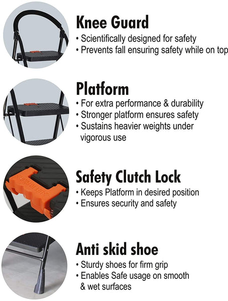 3905 - 5 Step Ladder for Home use | Heavy Duty Alloy Steel Foldable Step Ladder