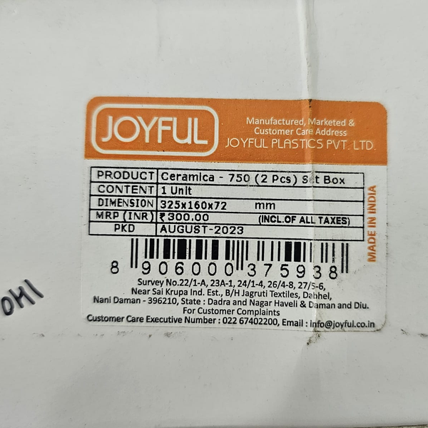 Di0059 Joyful Ceramica 2-Piece Container Set – 750 ml Each, Durable & Elegant Storage