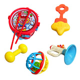 AM5192 Attractive & Cute Rattle Set for New Born Babies, 5 Rattle Baby Concert Toys - BPA Free & Non-Toxic (Pack of 5 )