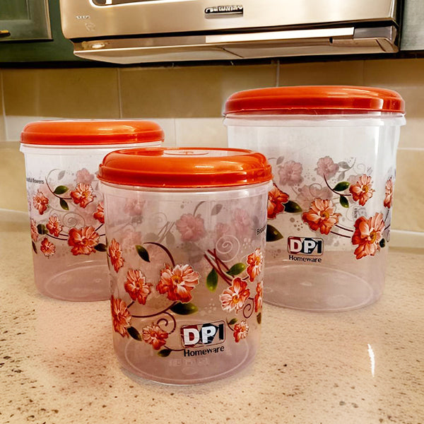 AM3989 Cooking Flower printed design containers (2+3+5) 3pcs set