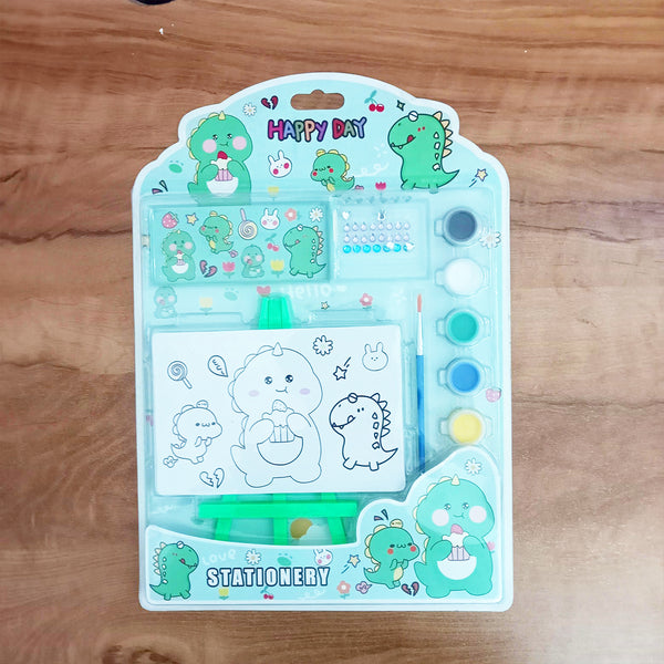 AM5546 Portable Canvas Painting Kit | GIft Set for Kid (Dino 1pc)