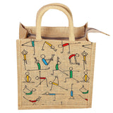 AM0034 Printed Eco-Friendly Jute Bag with Zip Closure