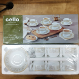 AM5671 Cello Divine Costa Multi-Design Cup & Saucer (Set of 6 Pcs)