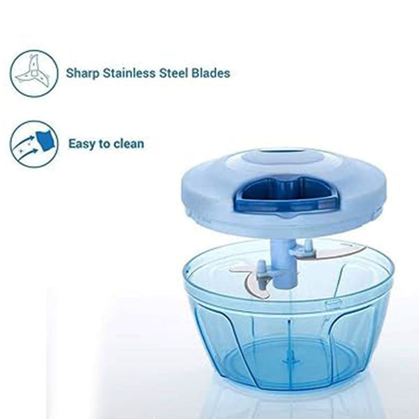 3326 Manual SS Blades Compact Hand Held Vegetable Chopper/Slicer (Brown Package Box)