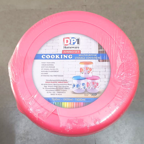 AM3988 DPI Cooking Multipurpose Storage Containers Jumbo Set (Pack of 3Pcs)