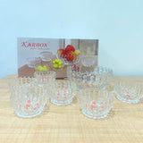 AM5983 Crystal Glass Serving Bowl (Multidesign)- Set of 1 Large & 6 Small Bowl-- KRPS041-L7 & KRPS021-L7 & KRPS031-L7)