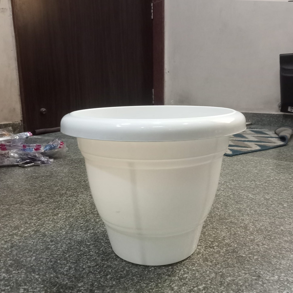 AM5615 Alpha Delux Premium Plastic Planter Round Pot (10 Inch) - Plant Pot Set for Home Garden and Nursery