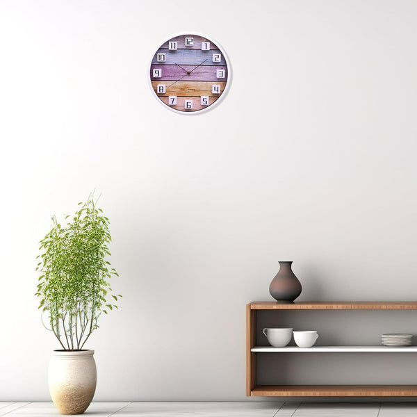 AM5953 Multi-Design Cart Log Wall Clock With 3D Numbers for Living Room