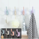 4687 Self Adhesive Plastic Wall Hook for Home (Multi Color)