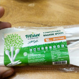 AM5815 Freshee Disposable Bagasse Spoons - Pack of 10