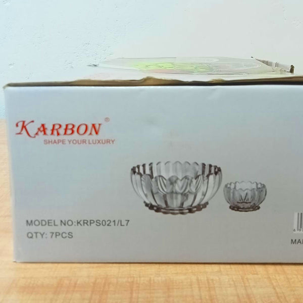 AM5983 Crystal Glass Serving Bowl (Multidesign)- Set of 1 Large & 6 Small Bowl-- KRPS041-L7 & KRPS021-L7 & KRPS031-L7)