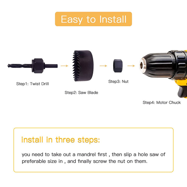 0433 Hole Saw Set Drill Bit set 32mm/38mm/44mm/54mm (6 pcs)