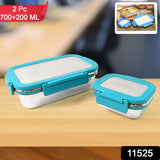 11525 Apex Jerry Lunch Box Premium Stainless Steel Food Container (2 Pc / 700+200 ML Approx)
