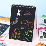 AM5280 Scratch Notebook with Wooden Stylus for Kids Art (Size - 20x14cm, Pack of 1 Pcs)