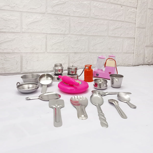 AM5185 Stainless Steel Mini Toy Kitchen Set for Kids (20 PCS)