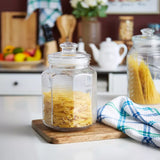 AM5677 CELLO Bloom Storage Glass Jar (1300ml) for Cookie Jar, with Air Tight for Kitchen Dried Masala (Pack 1)
