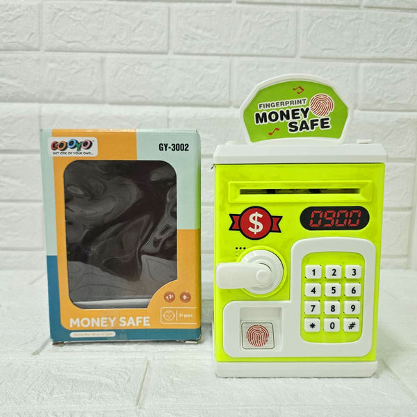 AM6018 Mini ATM Piggy Bank With Fingerprint Sensor - Musical Money Safe for Kids, Cash and Coin Savings