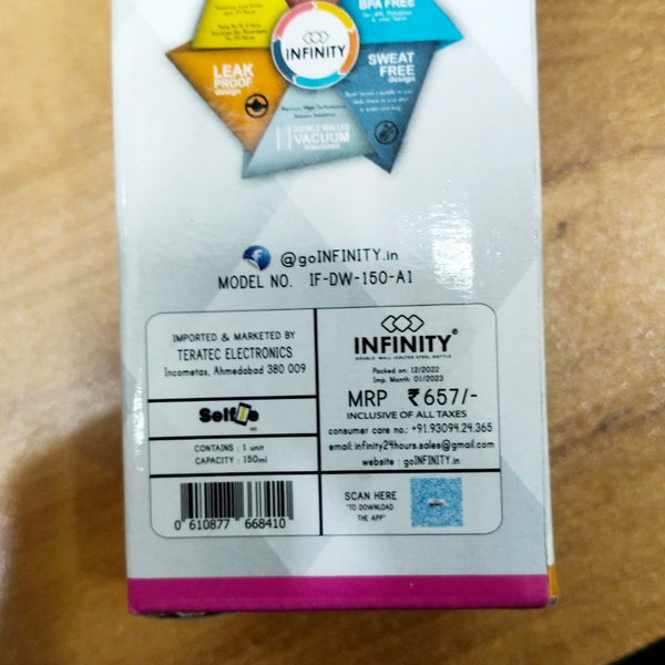 AM5701 Infinity Selfie Vaccum Small Steel Bottle - 150ML