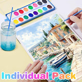 AM5908 Watercolors Paint Box with Paint Brush Kit - 16 Colors