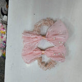 AM1278 BIG Bow Pearl Elastic Hair Band ,Hair Band for Girls, Women's and Kids Baby Toddlers 1pc