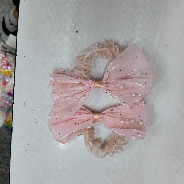 AM1278 BIG Bow Pearl Elastic Hair Band ,Hair Band for Girls, Women's and Kids Baby Toddlers 1pc