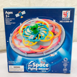 AM5194 Transparent Gear Space Saucer Car Vehicle Toy for Kids with 3D Colorful Light & Music and Bump & go Action