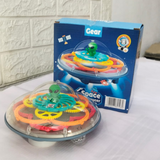 AM5194 Transparent Gear Space Saucer Car Vehicle Toy for Kids with 3D Colorful Light & Music and Bump & go Action