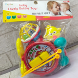 AM5192 Attractive & Cute Rattle Set for New Born Babies, 5 Rattle Baby Concert Toys - BPA Free & Non-Toxic (Pack of 5 )